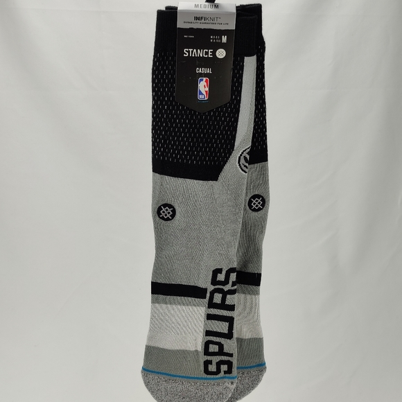NWT Stance x NBA San Antonio Spurs SPURS SHORTCUT 2 Crew Socks Size M 6-8.5 - Picture 11 of 12